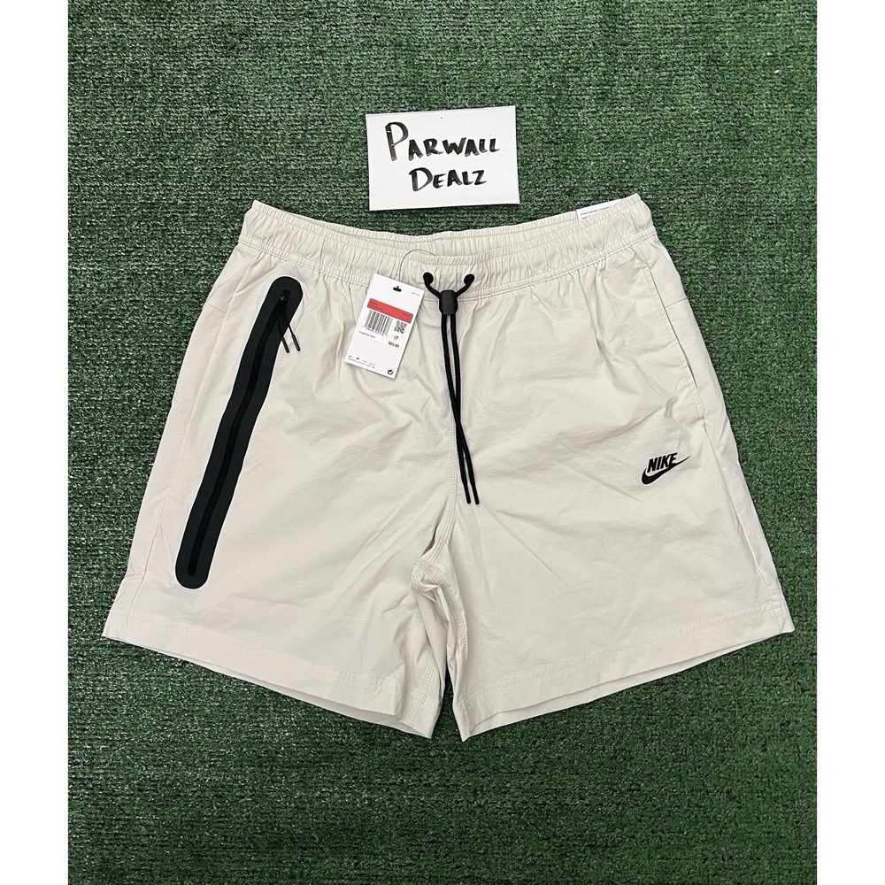 Nike Tech Woven Shorts Casual Lounge Athletic Light Bone Sail Large HQ0470-297